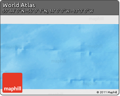 Physical 3D Map of the Area around 55° 56' 31" N, 13° 31' 30" W