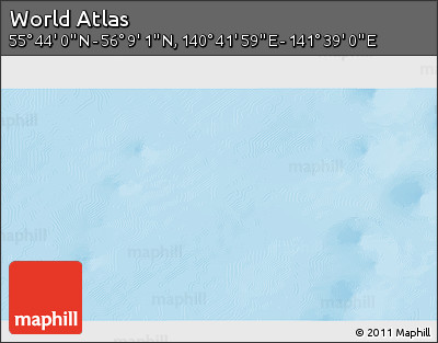 Physical 3D Map of the Area around 55° 56' 31" N, 141° 10' 30" E