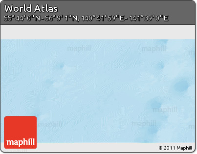 Physical 3D Map of the Area around 55° 56' 31" N, 141° 10' 30" E