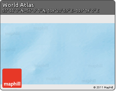 Physical 3D Map of the Area around 55° 56' 31" N, 148° 49' 29" E