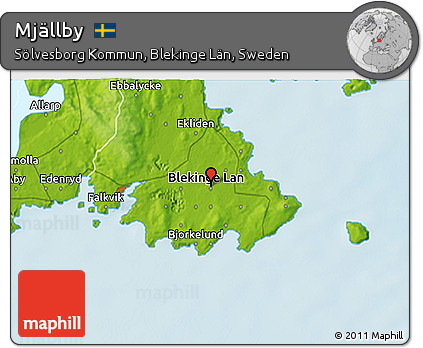Physical 3D Map of Mjällby