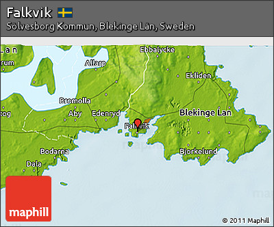 Physical 3D Map of Falkvik