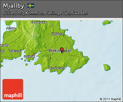 Physical 3D Map of Mjällby