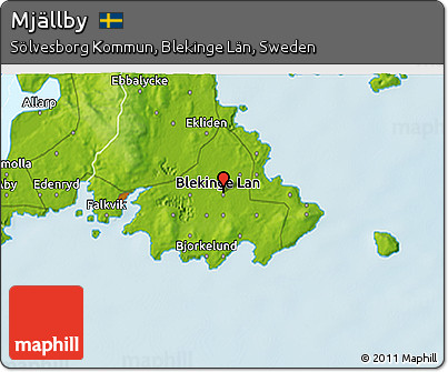 Physical 3D Map of Mjällby