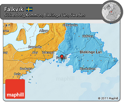 Political 3D Map of Falkvik