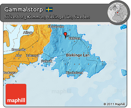 Political 3D Map of Gammalstorp