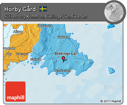 Political 3D Map of Hörby Gård