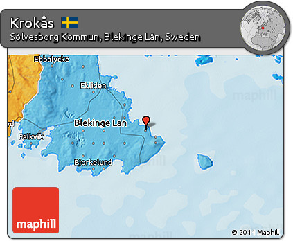 Political 3D Map of Krokås