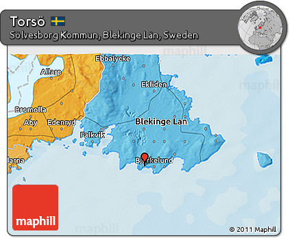 Political 3D Map of Torsö