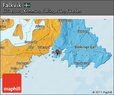 Political 3D Map of Falkvik