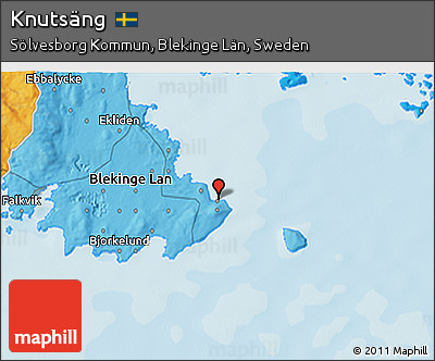 Political 3D Map of Knutsäng