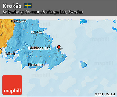 Political 3D Map of Krokås