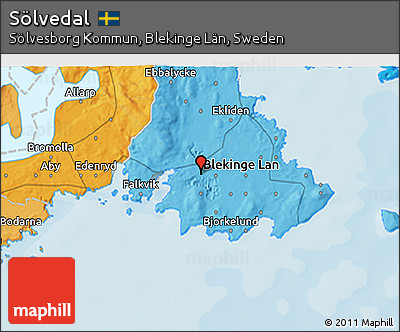 Political 3D Map of Sölvedal