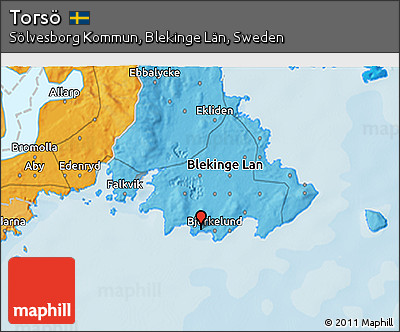 Political 3D Map of Torsö