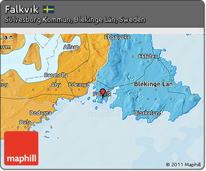 Political 3D Map of Falkvik