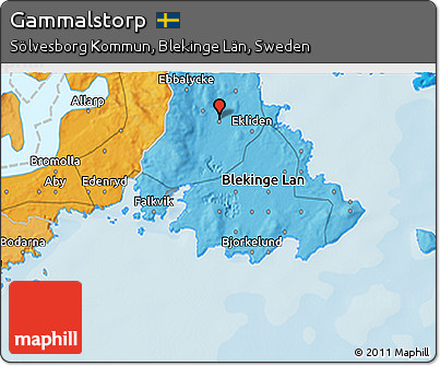 Political 3D Map of Gammalstorp