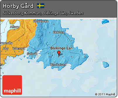 Political 3D Map of Hörby Gård