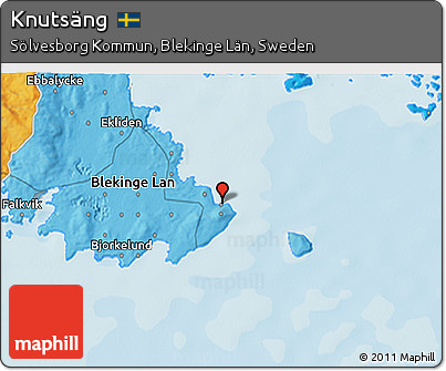 Political 3D Map of Knutsäng