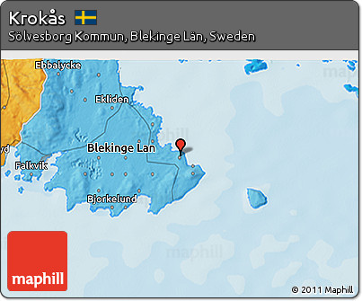 Political 3D Map of Krokås