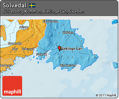 Political 3D Map of Sölvedal