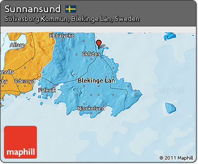 Political 3D Map of Sunnansund