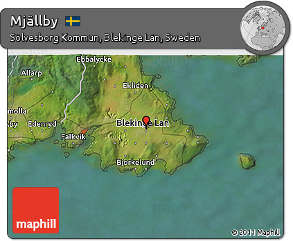 Satellite 3D Map of Mjällby