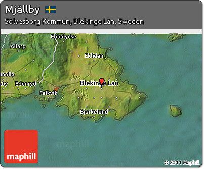 Satellite 3D Map of Mjällby