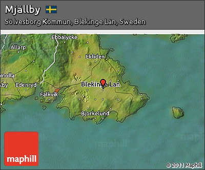 Satellite 3D Map of Mjällby