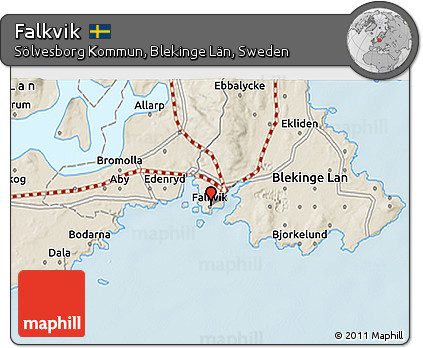 Shaded Relief 3D Map of Falkvik