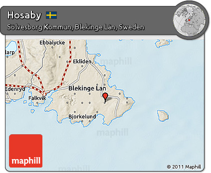 Shaded Relief 3D Map of Hosaby