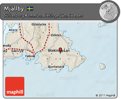 Shaded Relief 3D Map of Mjällby