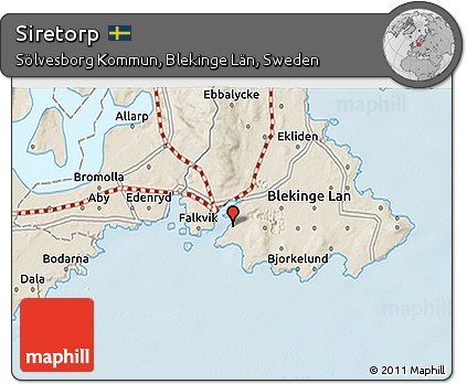 Shaded Relief 3D Map of Siretorp