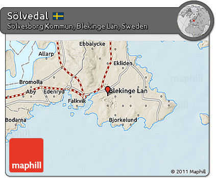 Shaded Relief 3D Map of Sölvedal