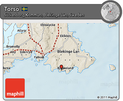 Shaded Relief 3D Map of Torsö