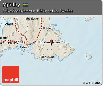 Shaded Relief 3D Map of Mjällby