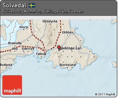 Shaded Relief 3D Map of Sölvedal
