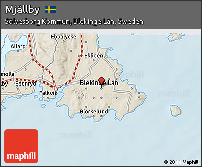 Shaded Relief 3D Map of Mjällby