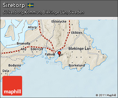 Shaded Relief 3D Map of Siretorp