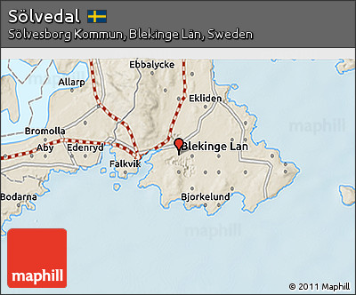 Shaded Relief 3D Map of Sölvedal