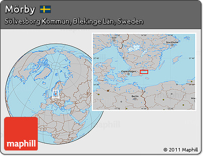 Gray Location Map of Mörby