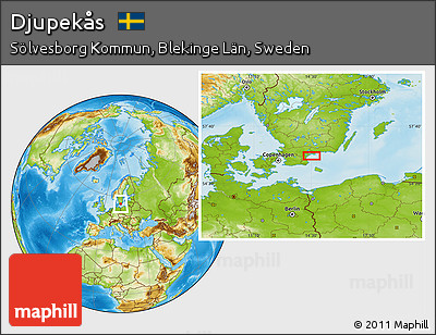 Physical Location Map of Djupekås