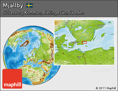 Physical Location Map of Mjällby