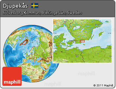 Physical Location Map of Djupekås
