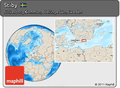 Shaded Relief Location Map of Stiby