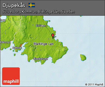Physical Map of Djupekås