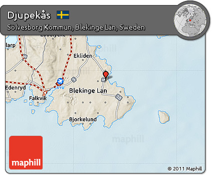 Shaded Relief Map of Djupekås