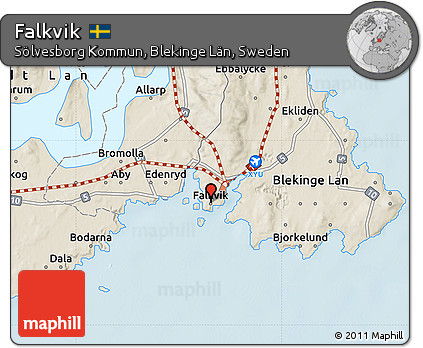 Shaded Relief Map of Falkvik