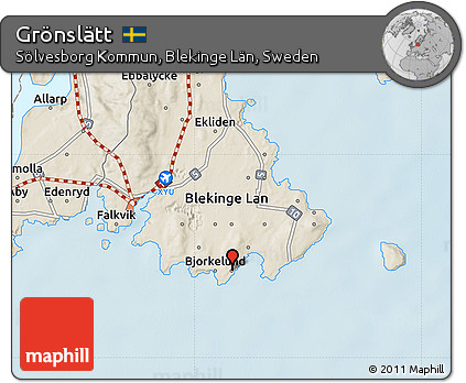 Shaded Relief Map of Grönslätt