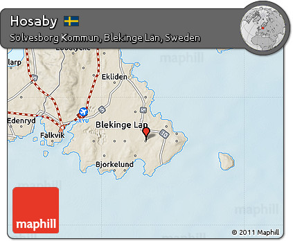 Shaded Relief Map of Hosaby