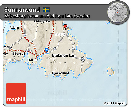 Shaded Relief Map of Sunnansund
